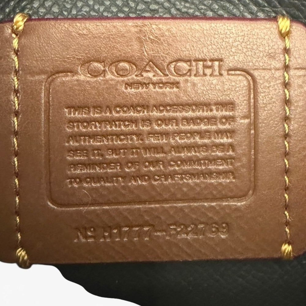 Coach Bear Chain Crossbody Metallic Navy Leather Shearling Eyes Clutch Wristlet - Picture 14 of 14